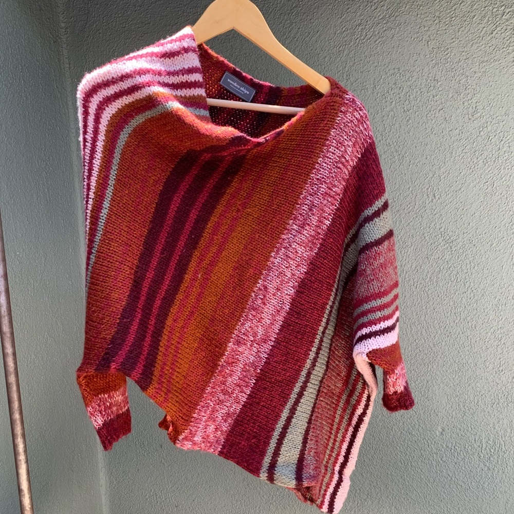 Wooden Ships S/M asymmetrical striped sweater